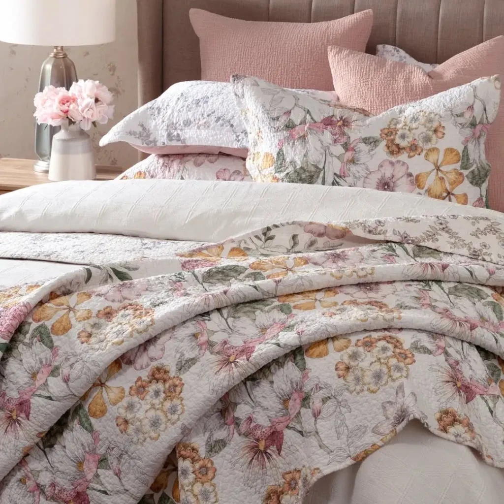 15 Vintage Floral Bedding for a Dreamy Bedroom 27 Heirloom Style Quilted Bedding