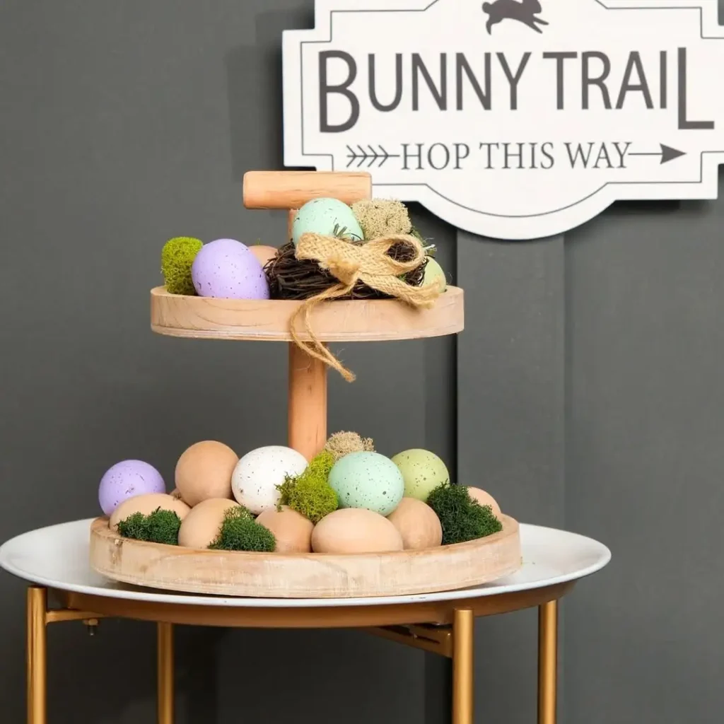 20 Easter Decor Ideas to Refresh Your Home 5 Easter Tiered Tray Decor
