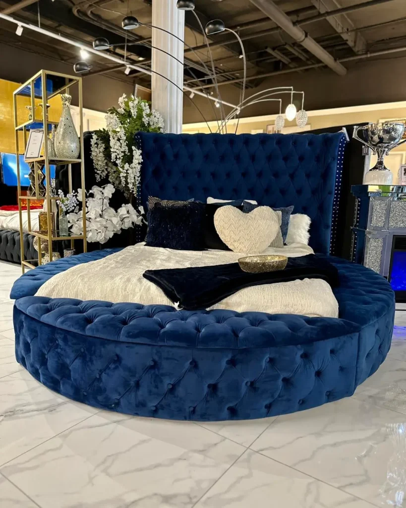 Blue Velvet Bedding Accents