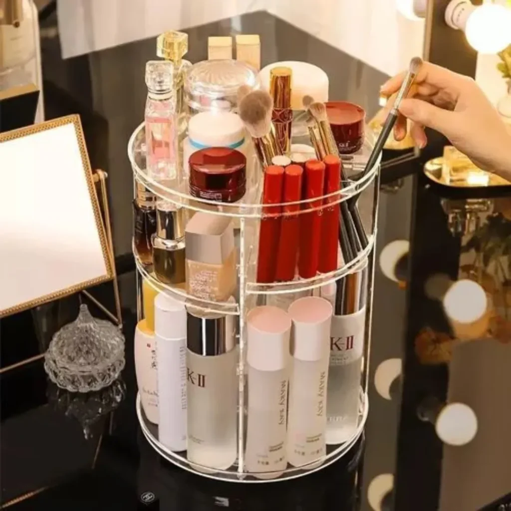 17 Vanity Organization Ideas For a calm, Stylish Vanity 29 Rotating Makeup Organizers