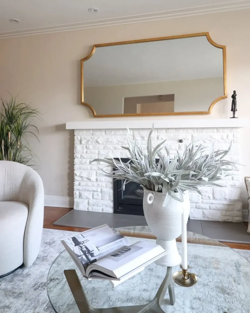 Mirrors Above Fireplace Mantel