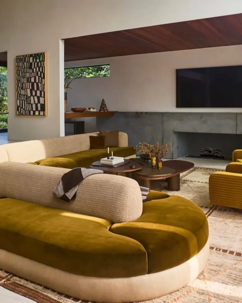 Conversation Pit Curved Sofas