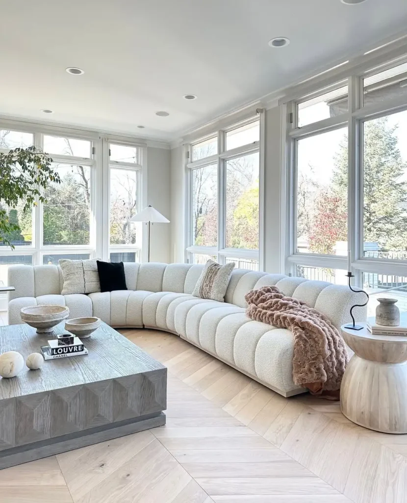 Curved Sofa for Open Living Room