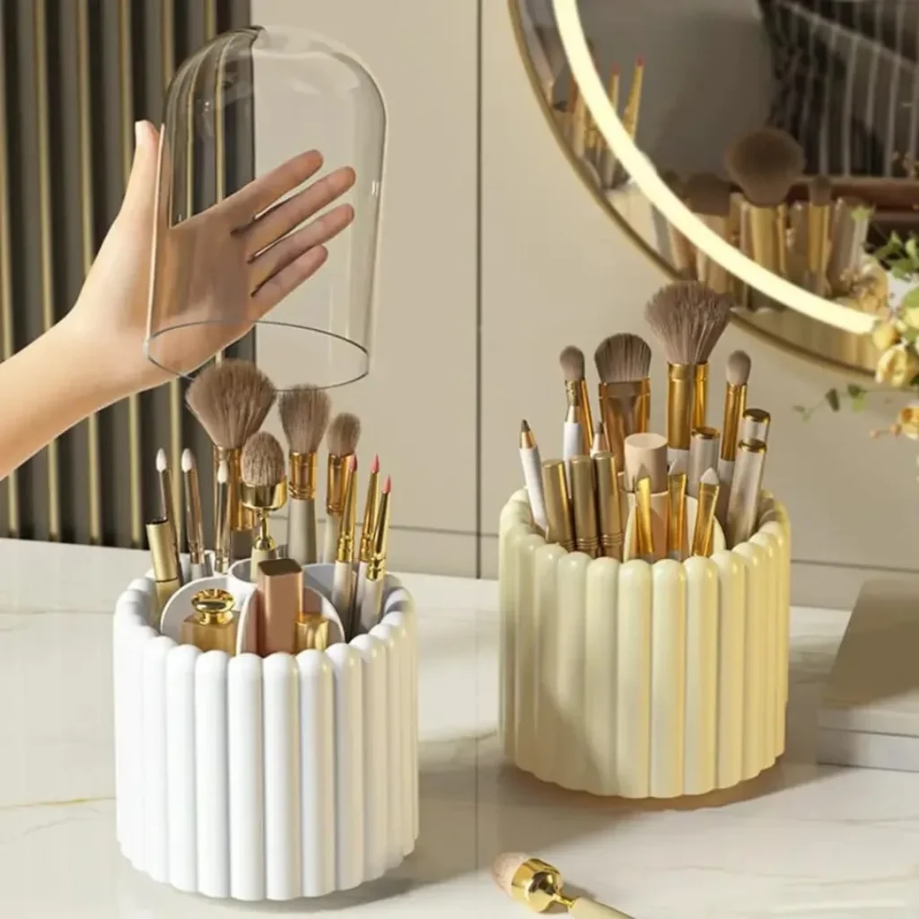17 Vanity Organization Ideas For a calm, Stylish Vanity 11 Brush Holder Storage Ideas