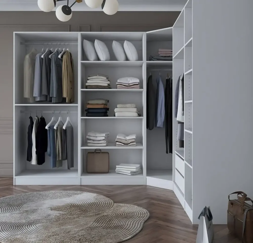 16 Corner Wardrobe Closet Ideas for Stylish Storage 27 Floating Corner Wardrobe Shelves