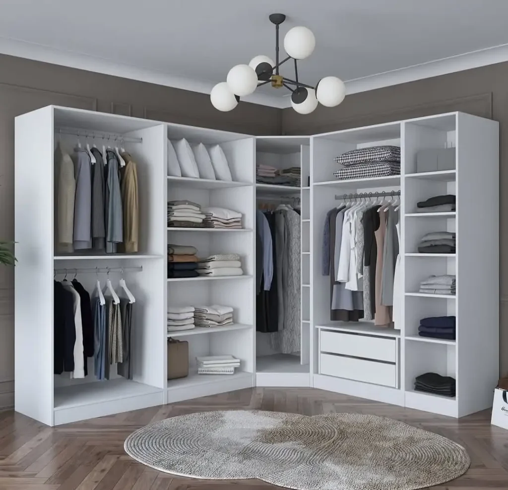 16 Corner Wardrobe Closet Ideas for Stylish Storage 15 Walk In Corner Closet Layouts