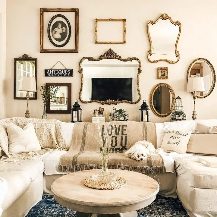 Mirror Gallery Walls in Living Room