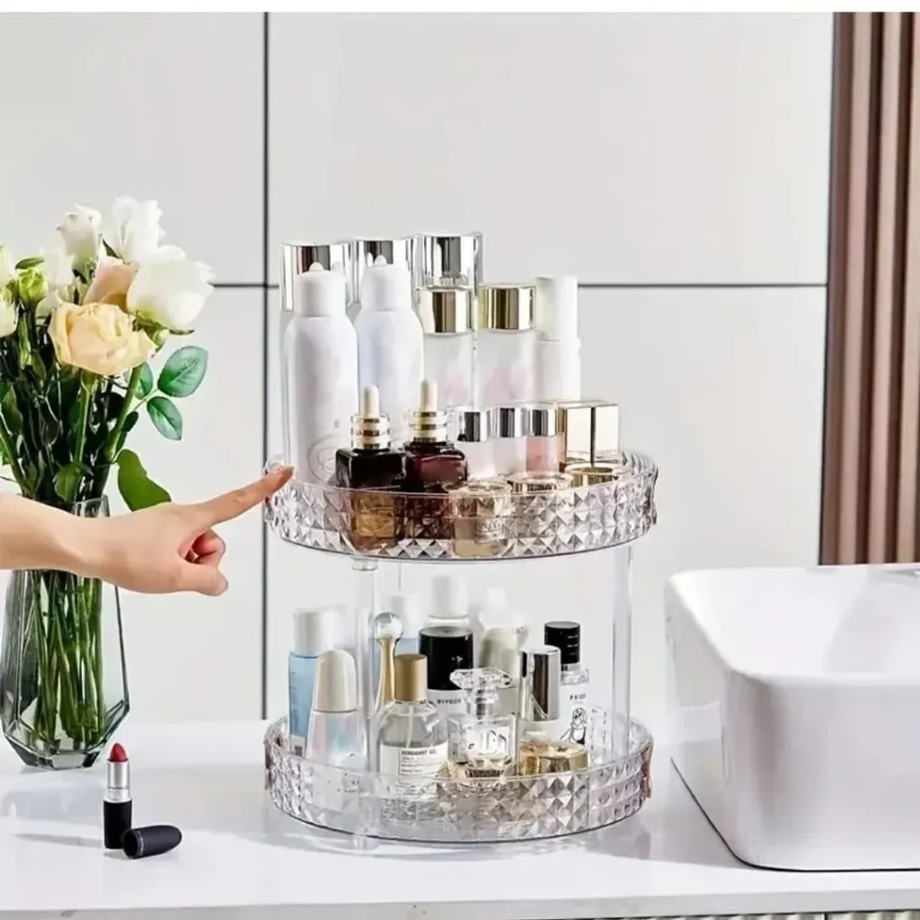 17 Vanity Organization Ideas For a calm, Stylish Vanity 3 Acrylic Cosmetic Storage Trays
