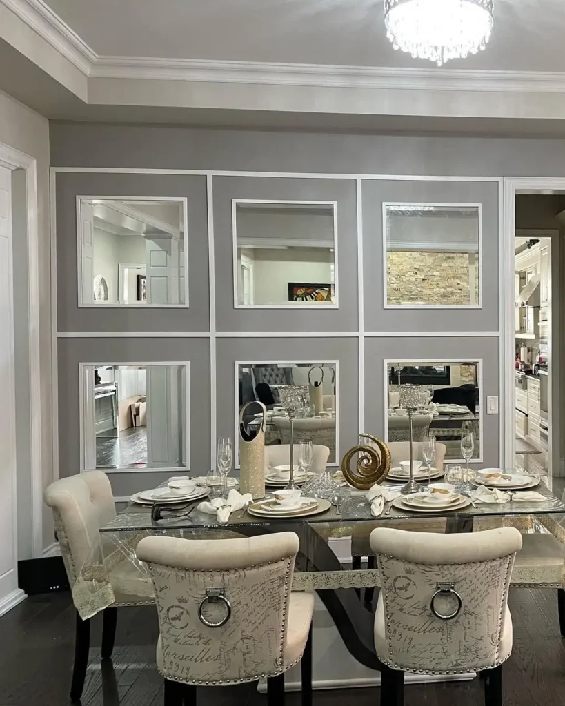 Living Room Mirror Feature Wall