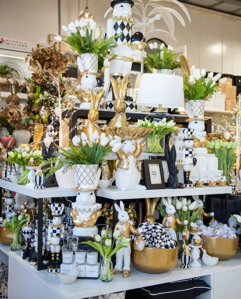 Gold and White Easter Decor