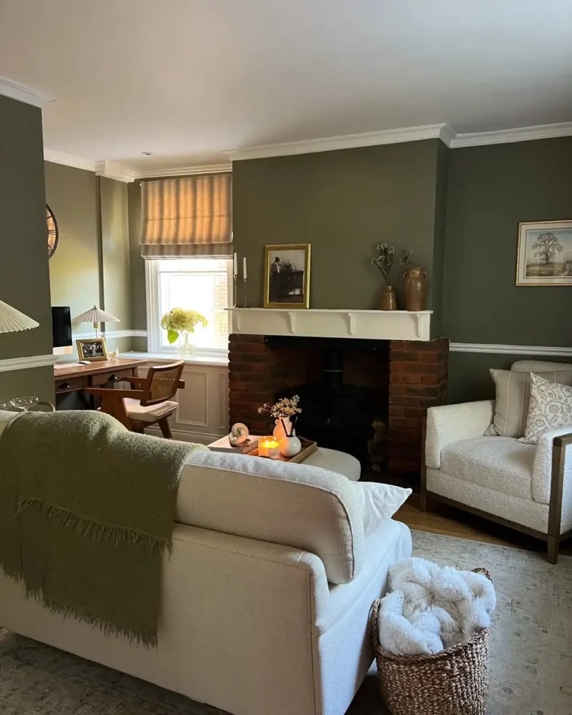 15 Living Room Paint Color Ideas You’ll Love 7 Earthy Green Living Room Walls