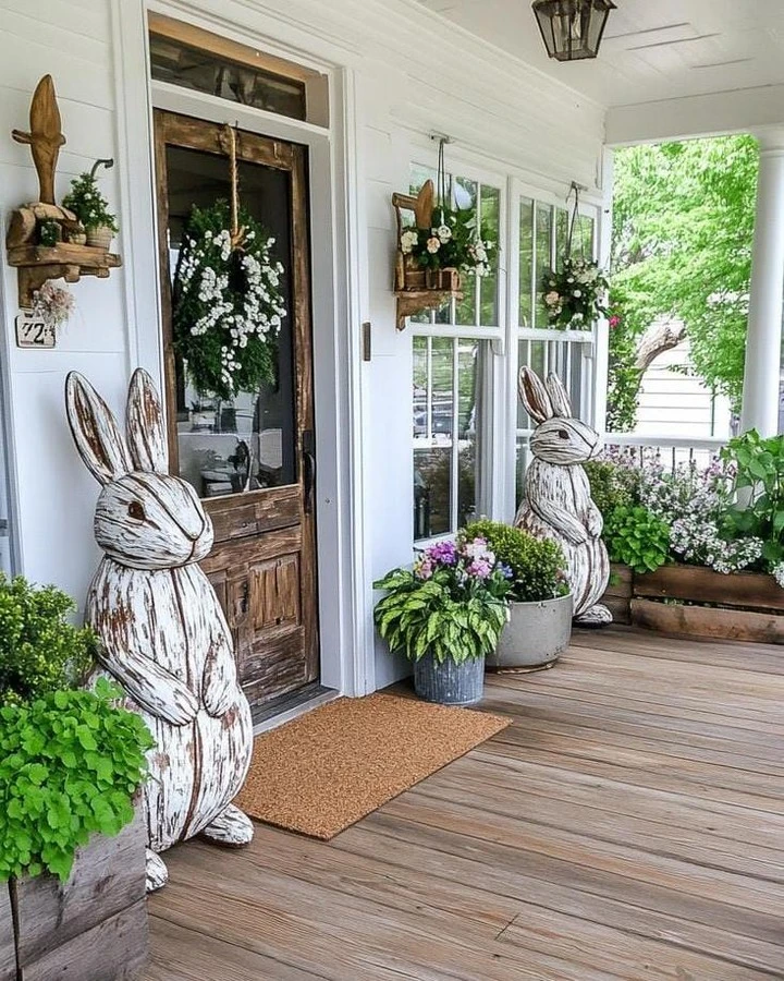 Rustic Easter Porch Accents