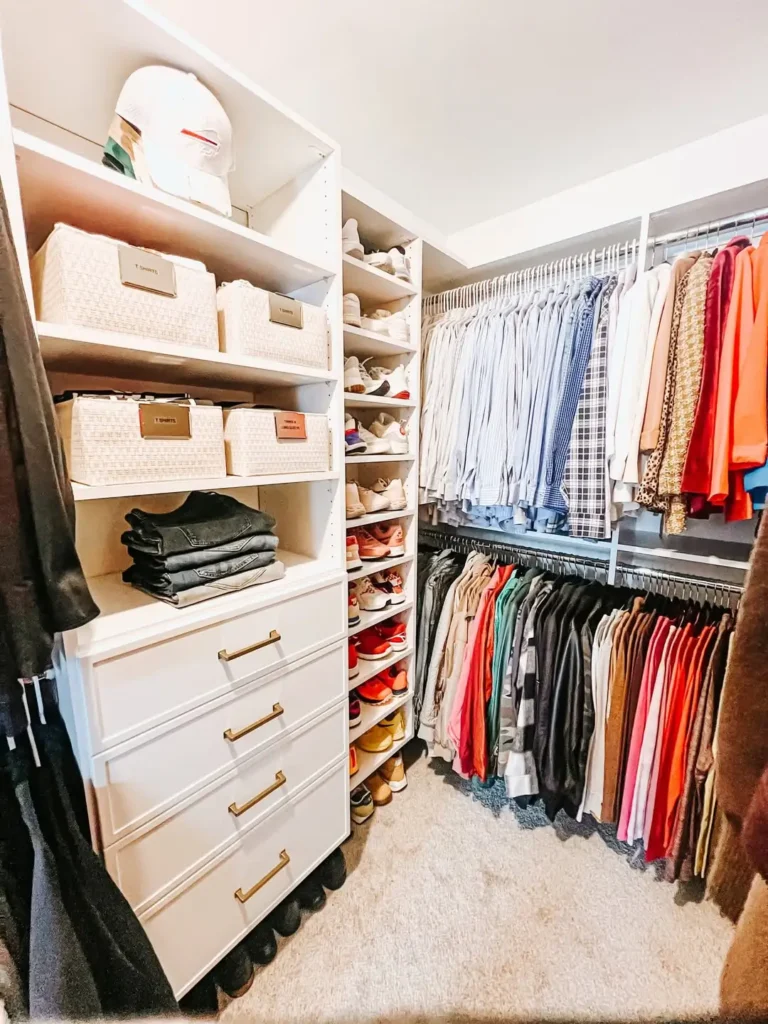 Open closet with cube storage