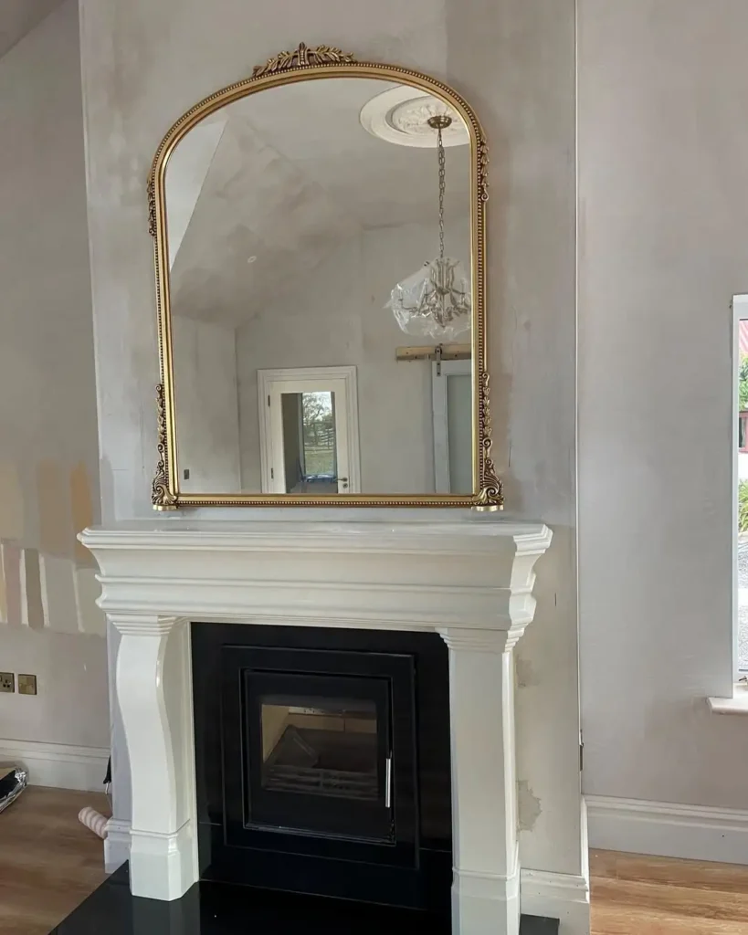 17 Vintage Mirror Ideas to Elevate Your Space 35 Vintage Mirror Above Fireplace