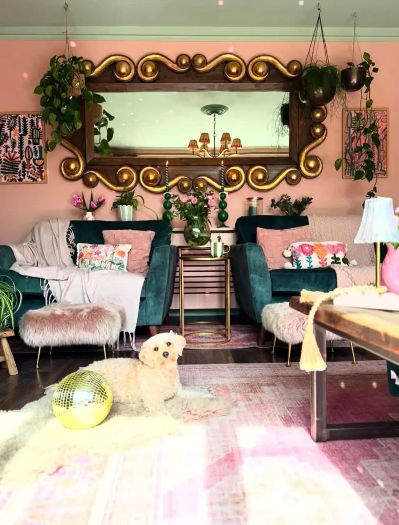 Mirror Artwork Above Sofa