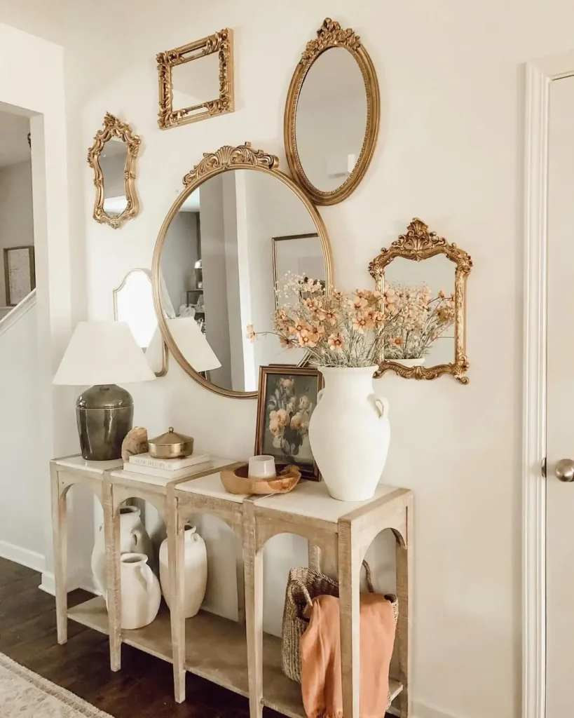17 Vintage Mirror Ideas to Elevate Your Space 39 Vintage Mirror Entryway Decor