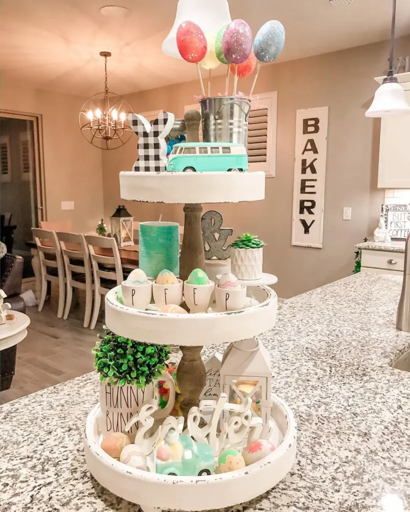 Spring Tiered Tray Decor