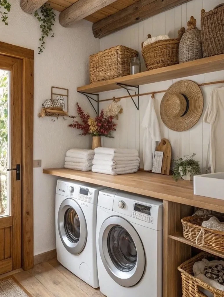 17 Laundry Closet Ideas to Transform Small Spaces 37 Farmhouse Style Laundry Closet