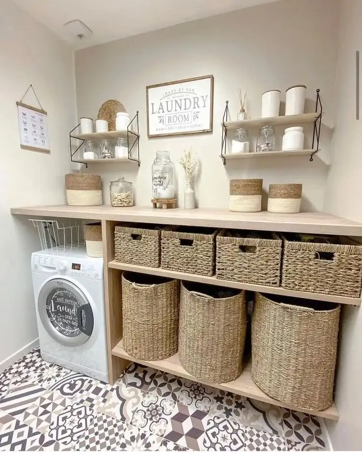 17 Laundry Closet Ideas to Transform Small Spaces 15 Laundry Closet Organization Baskets