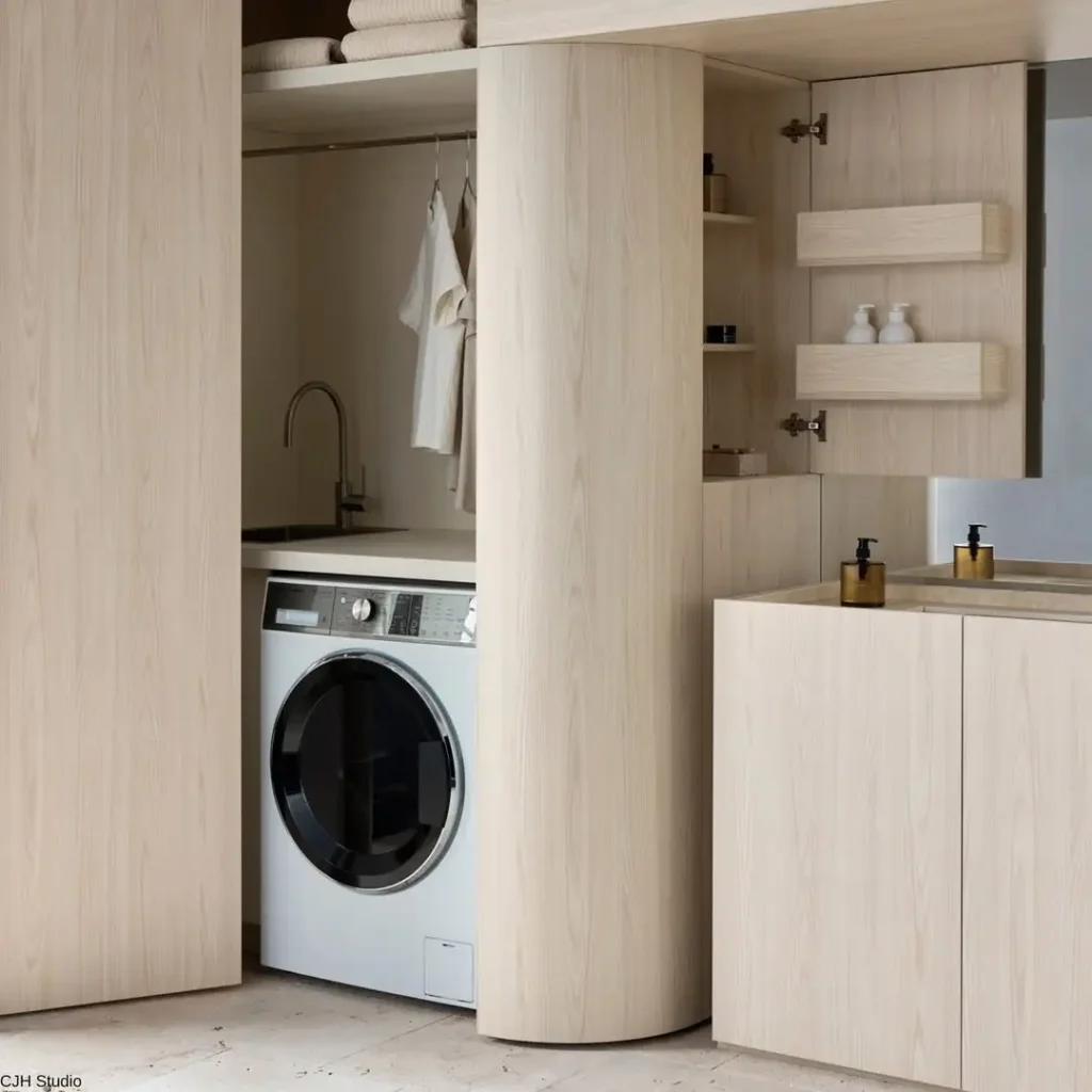 17 Laundry Closet Ideas to Transform Small Spaces 3 Hidden Laundry Closet Cabinets