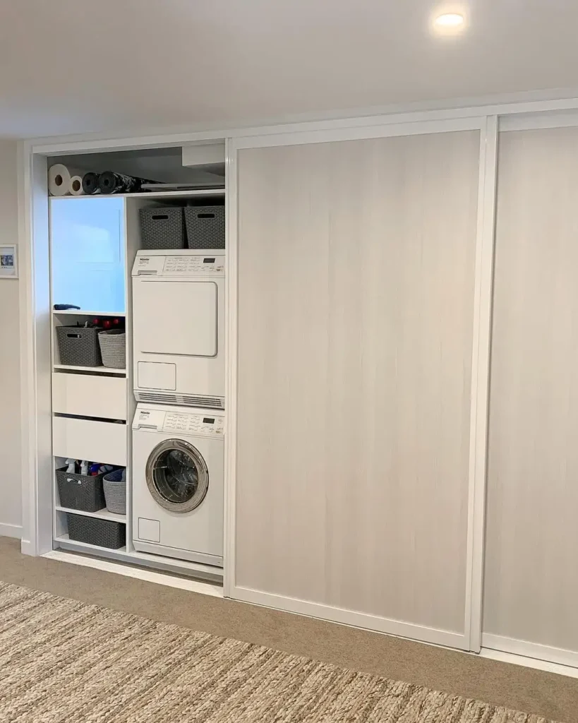 17 Laundry Closet Ideas to Transform Small Spaces 5 Laundry Closet Sliding Doors