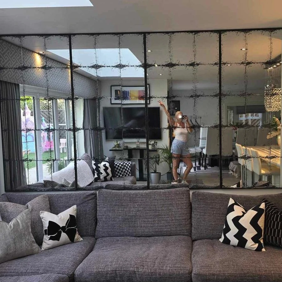 Mirrored Living Room Feature Walls