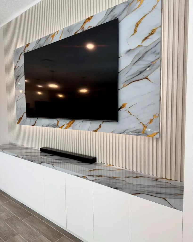 Marble TV Feature Wall Panels