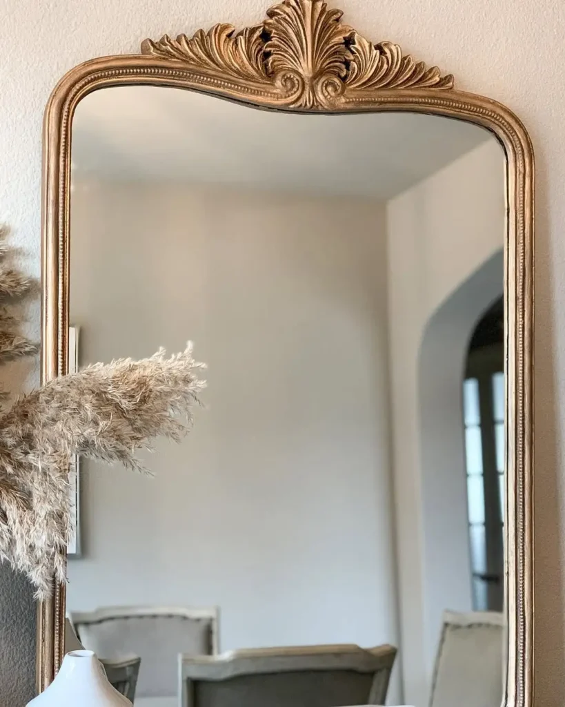 16 Vintage Vanity Ideas to Elevate Your Beauty Space 25 Gold Trimmed Vintage Vanity Mirrors