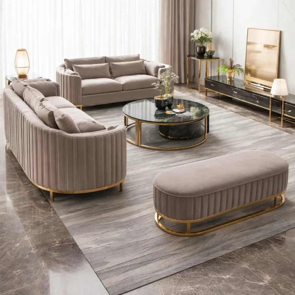 Luxury Velvet Curved Couches