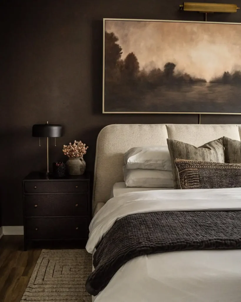 Moody bedrooms are trending and Im here for it Painting our bedroom walls a dark color like th