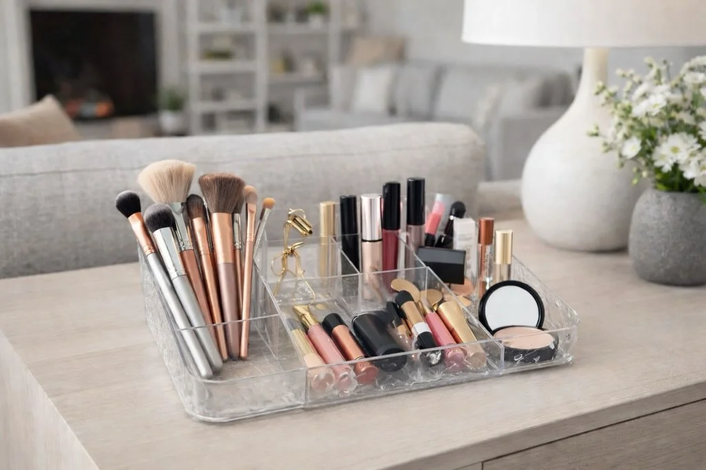 17 Vanity Organization Ideas For a calm, Stylish Vanity 27 Clear Container Makeup Storage