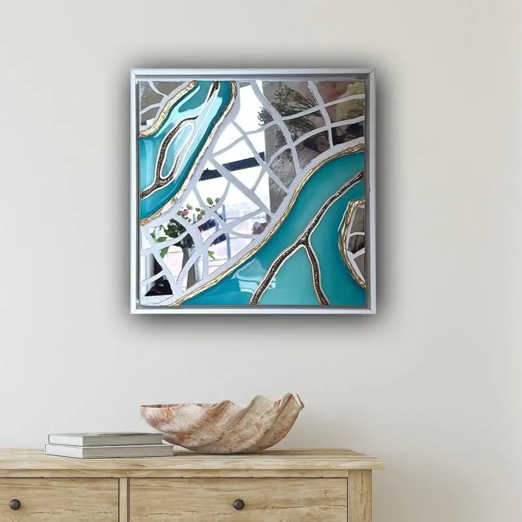  Glass and Mirror Mixed Media Art