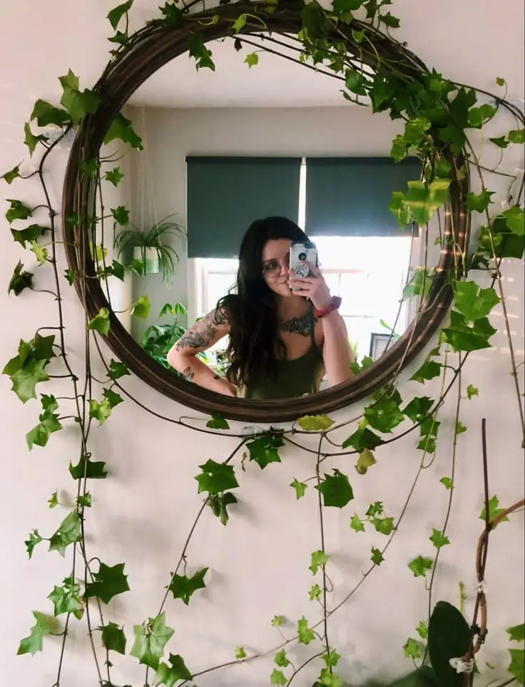 Mirror Selfie With Plants Decor