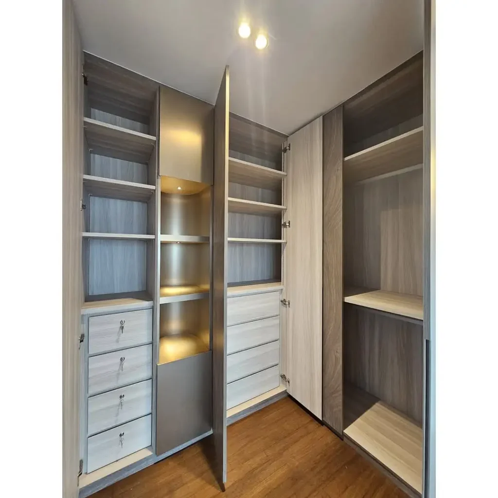 16 Corner Wardrobe Closet Ideas for Stylish Storage 37 Wood Panel Corner Wardrobes