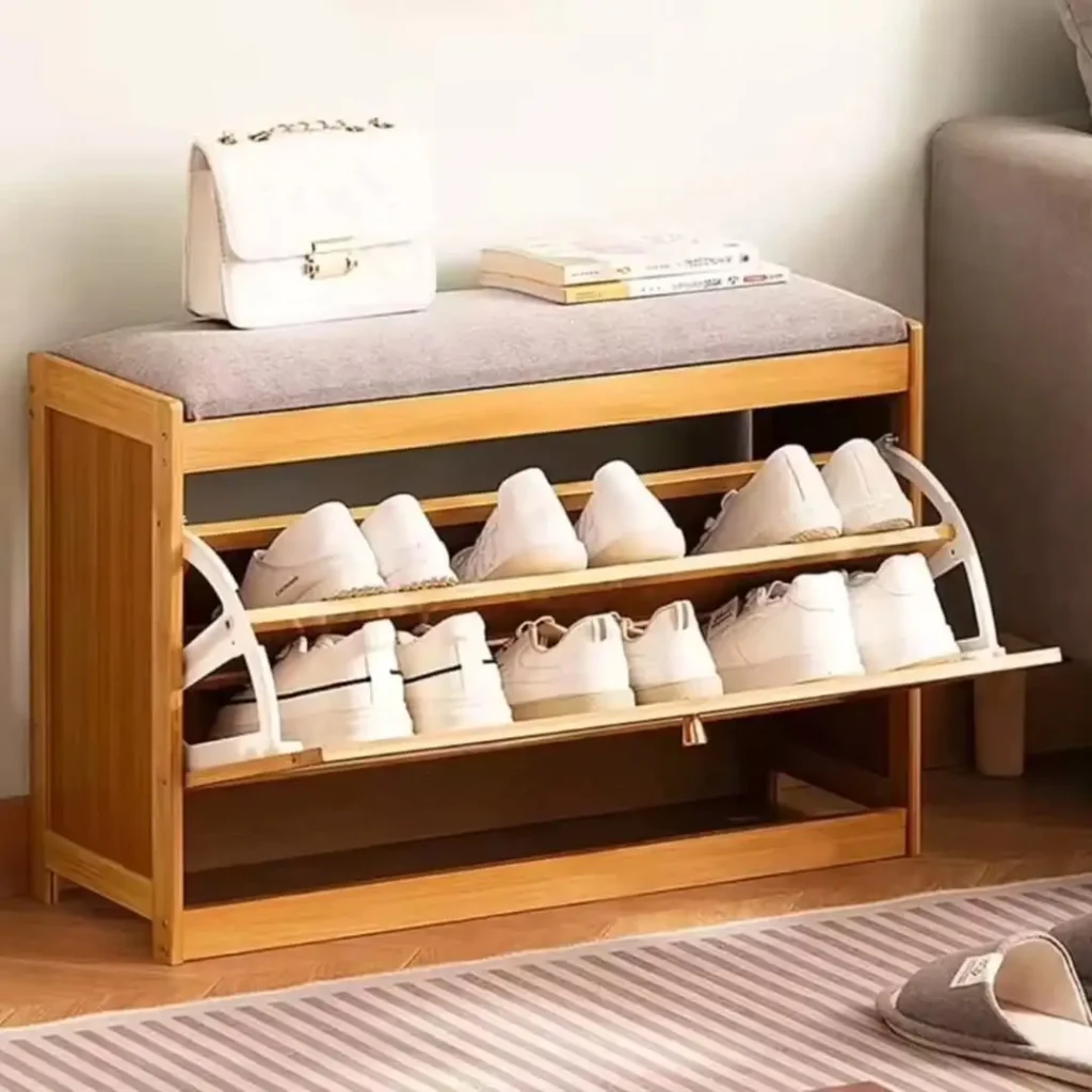 Shoe Closet With Seating Bench