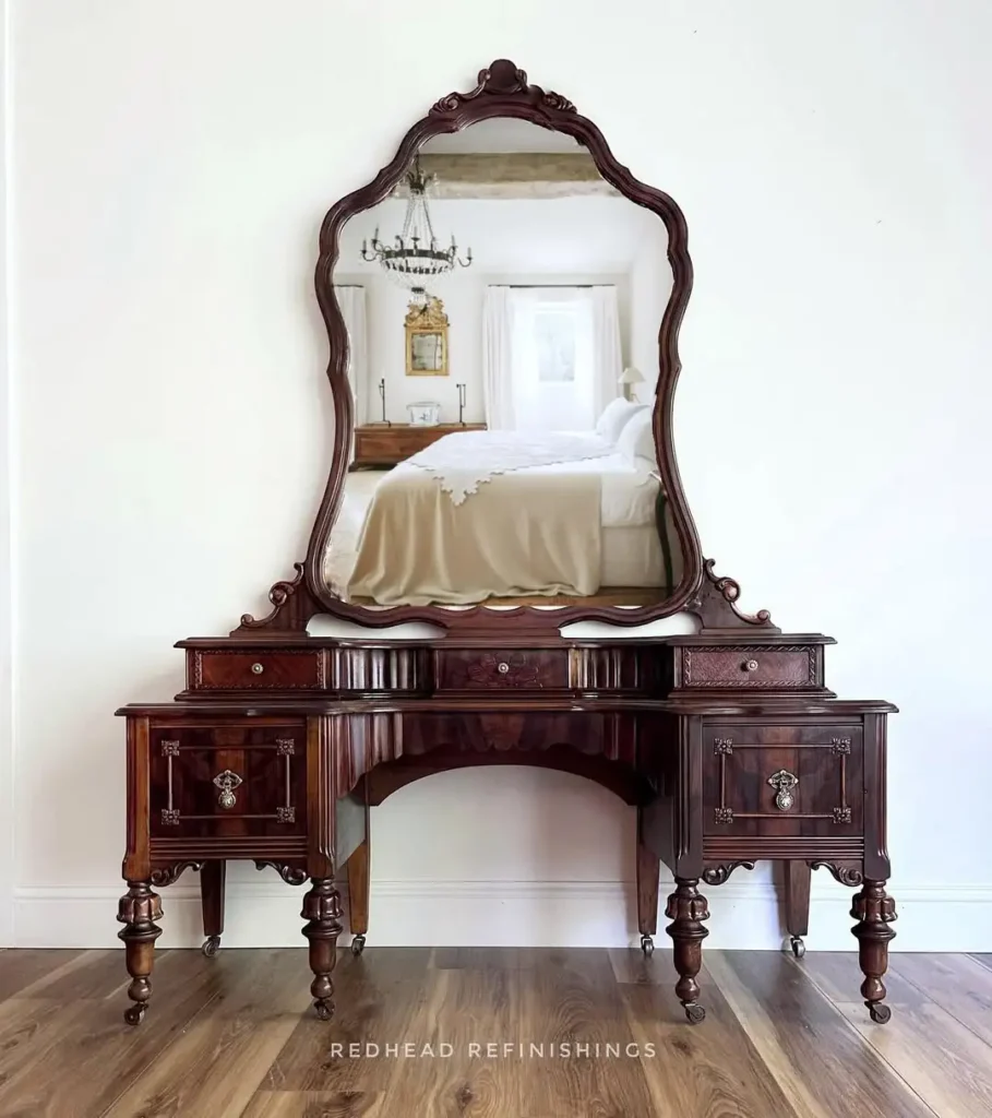 16 Vintage Vanity Ideas to Elevate Your Beauty Space 37 Restored Antique Vanity Furniture