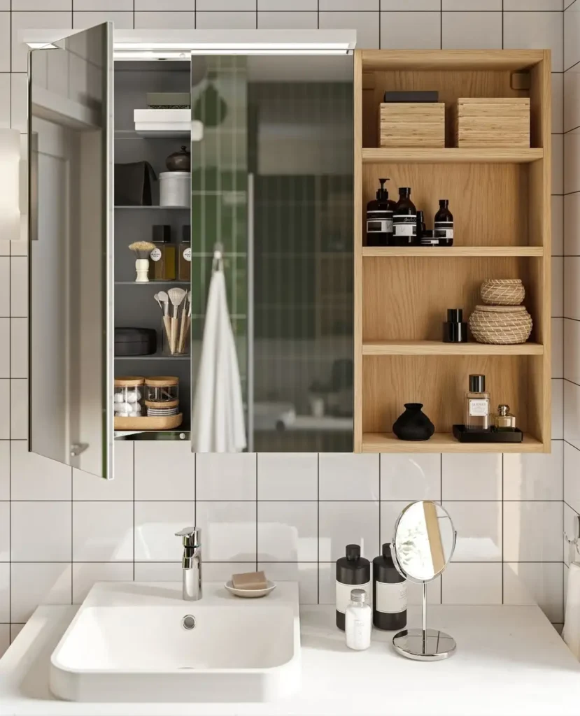 Bathroom Mirror With Storage Shelf