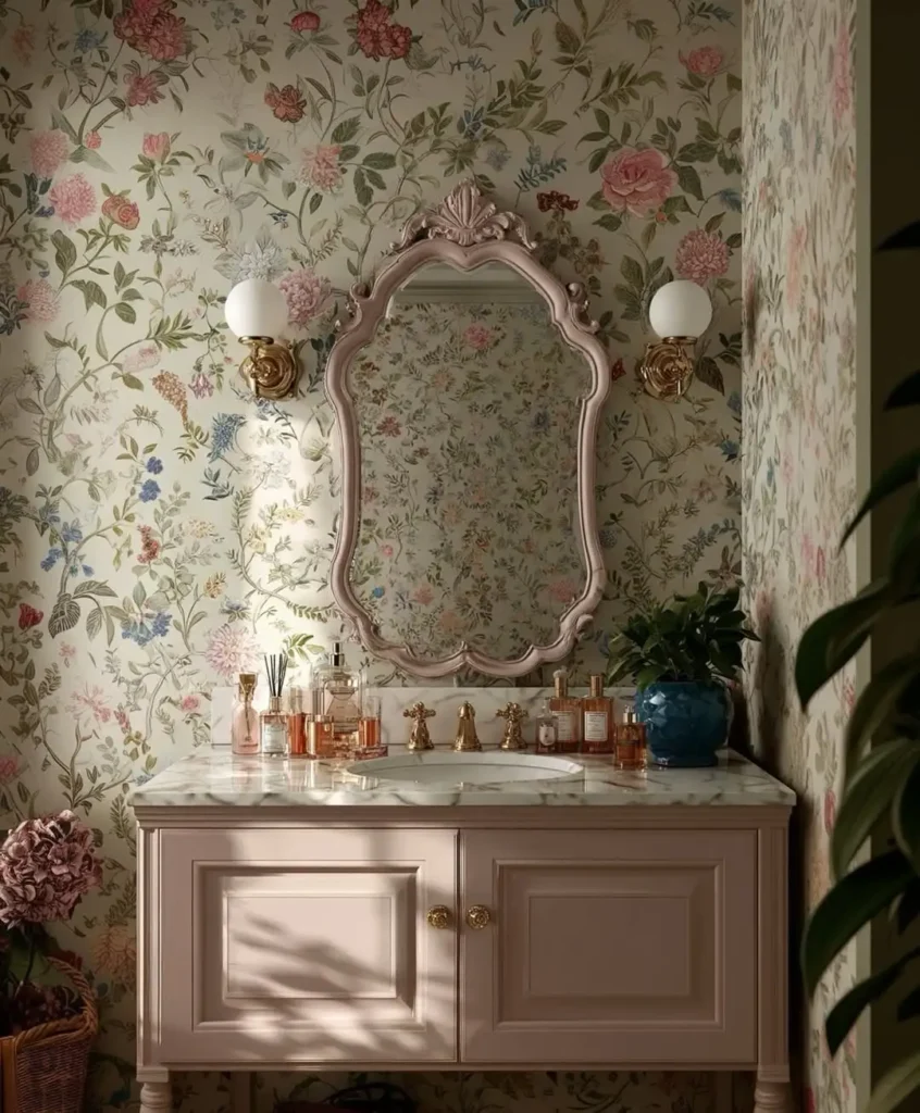 16 Vintage Vanity Ideas to Elevate Your Beauty Space 5 Ornate Mirror Vanity Designs
