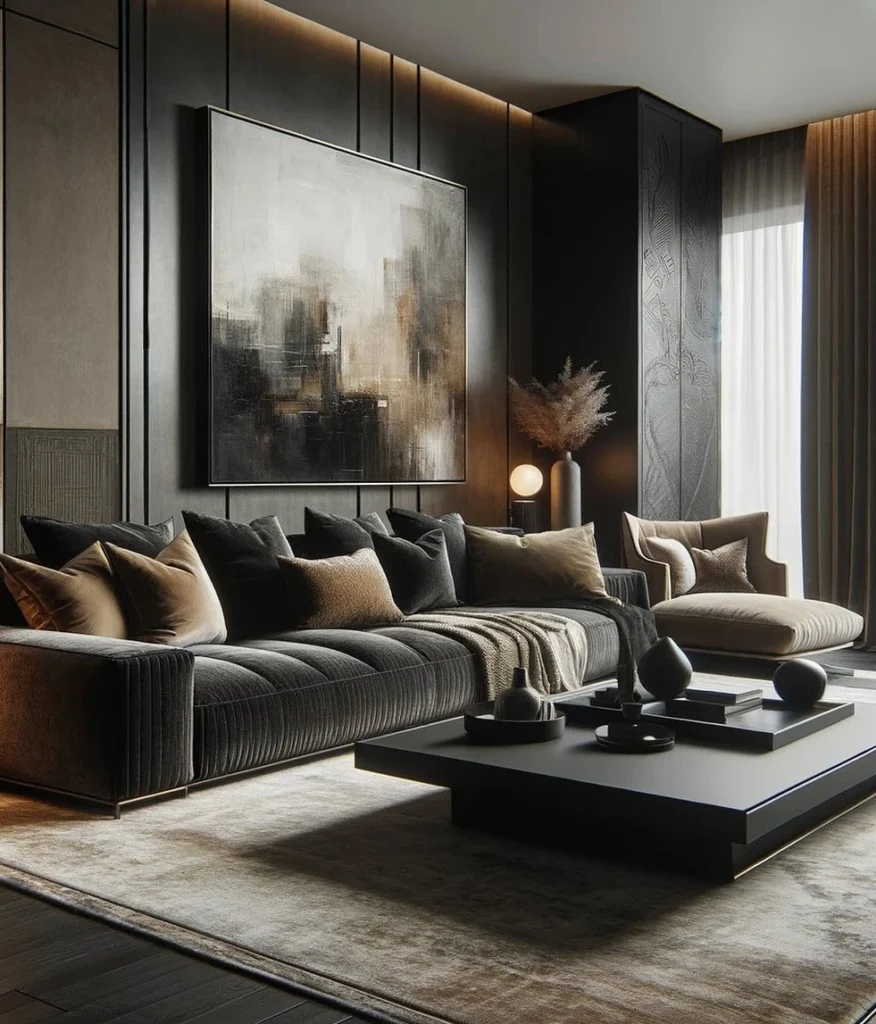 15 Living Room Paint Color Ideas You’ll Love 29 Moody Charcoal Living Rooms