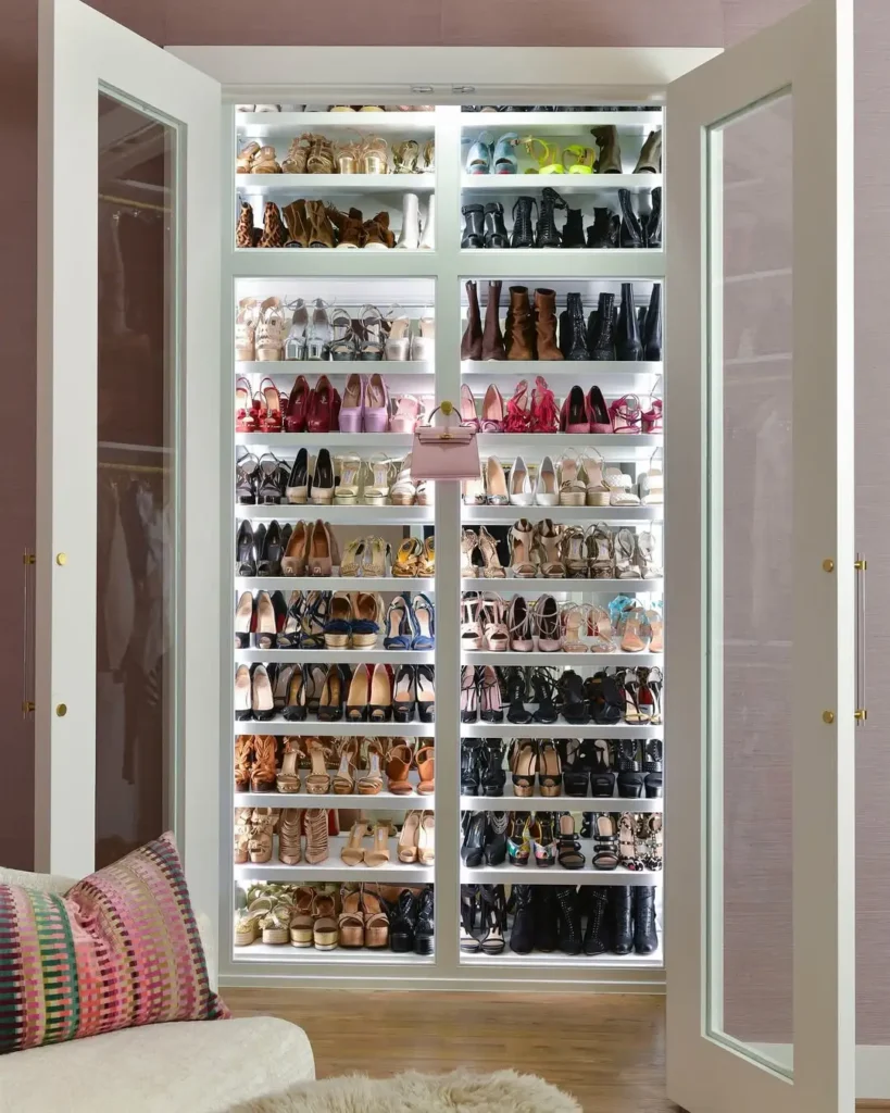 Shoe Closet With Mirror Doors