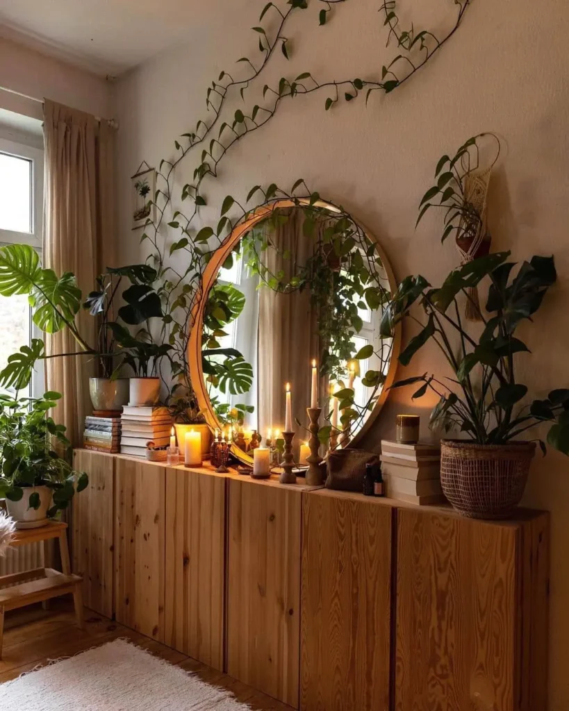 Mirror And Plant Decor Combinations