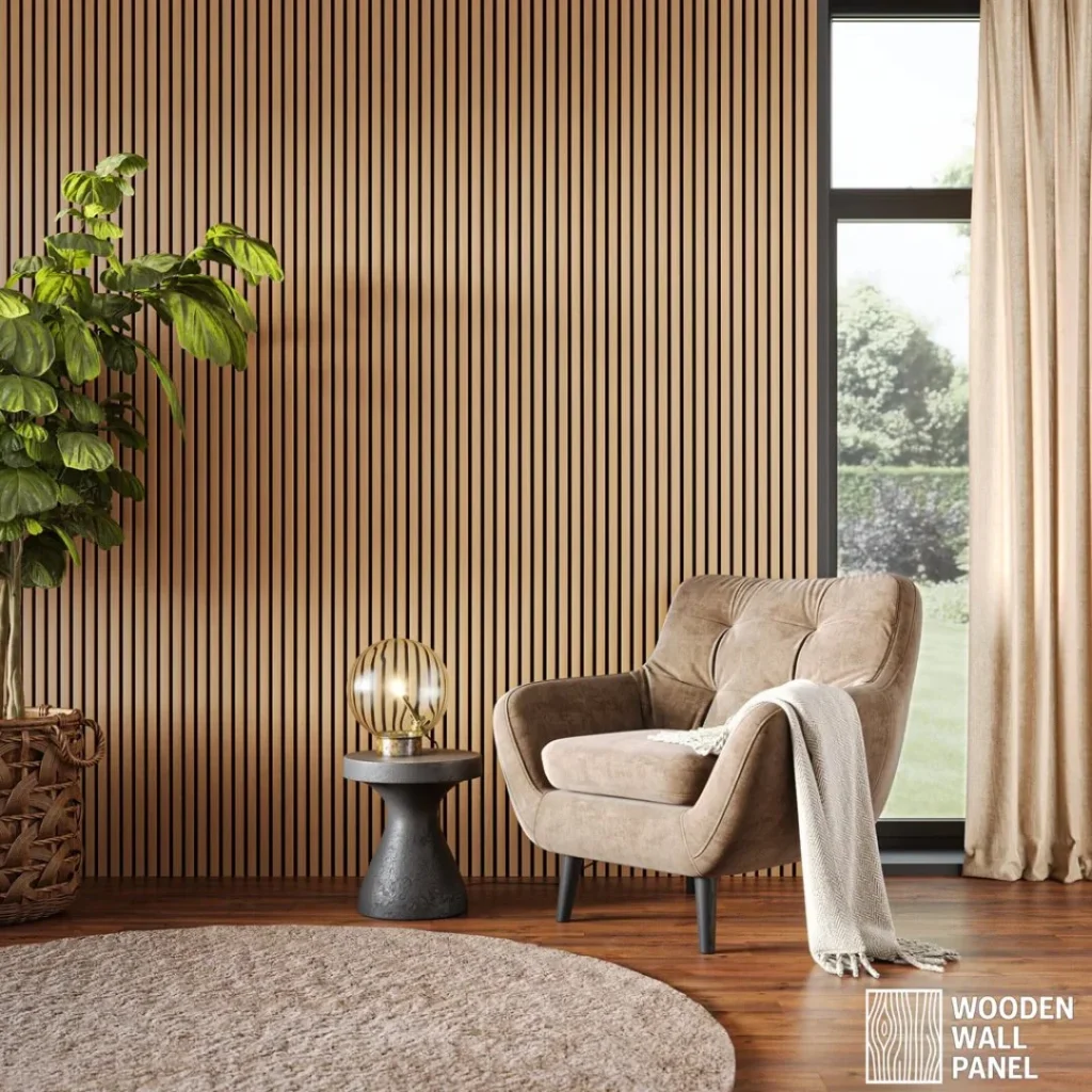 Minimalist Wood Panel Feature Wall