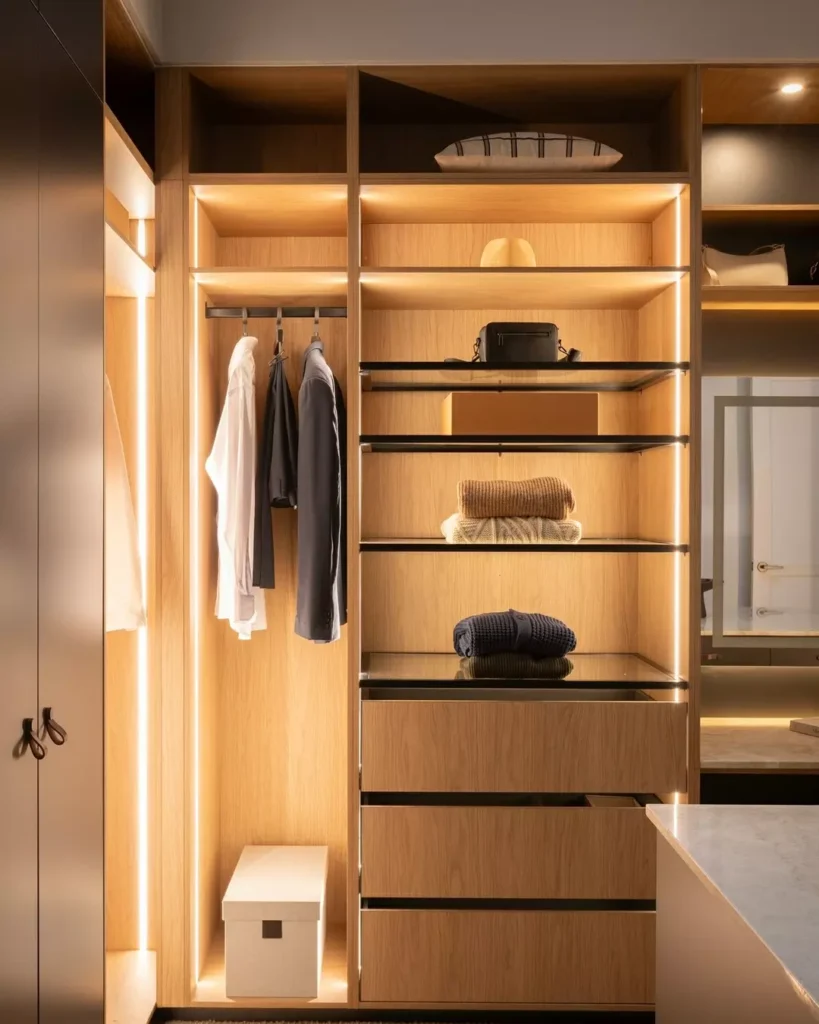 LED Lighting Closet Shelves