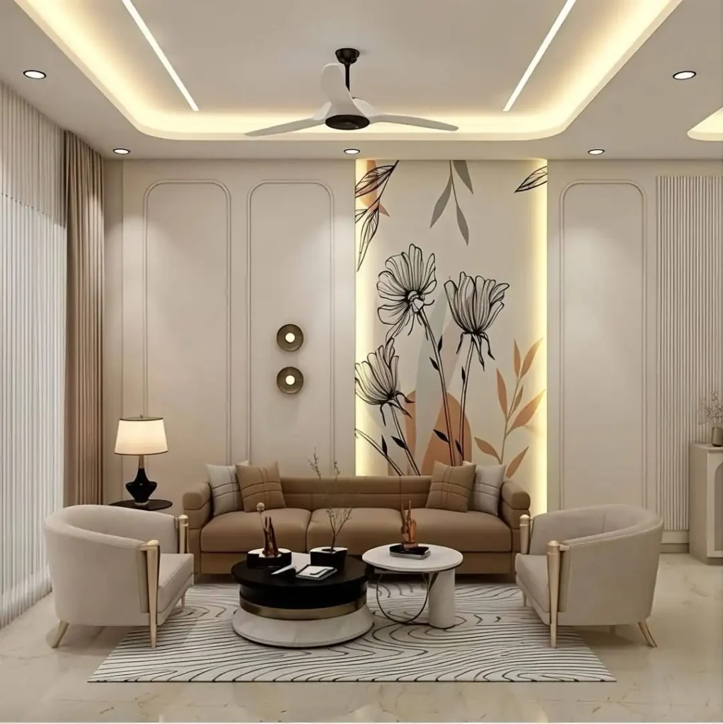 17 Sofa Back Wall Design Ideas for Stylish Homes 39 Wall Niche Behind Sofa