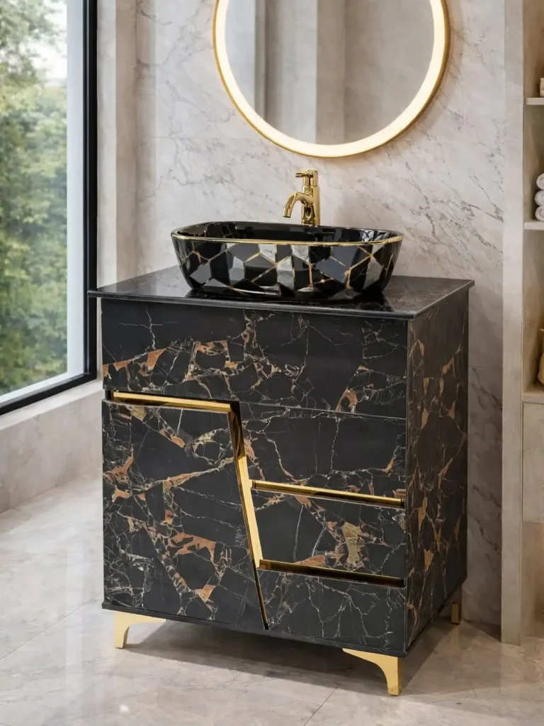 Black and Gold Vanity Accents