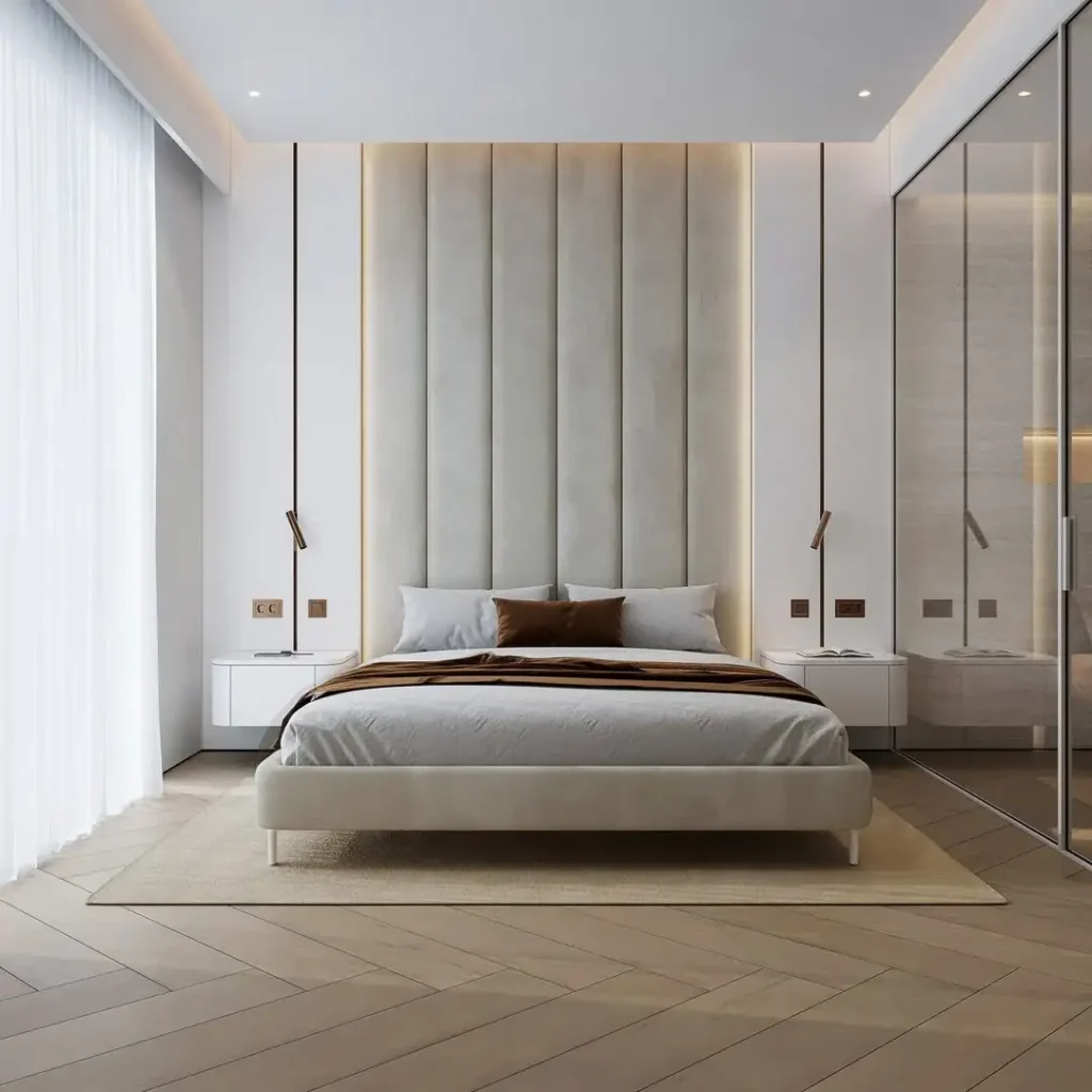 Where calm meets quiet luxury. Warm hues clean modern lighting and layered natural textures tu