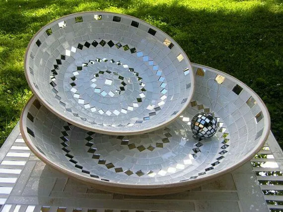 Mirror Tile Decorative Bowls
