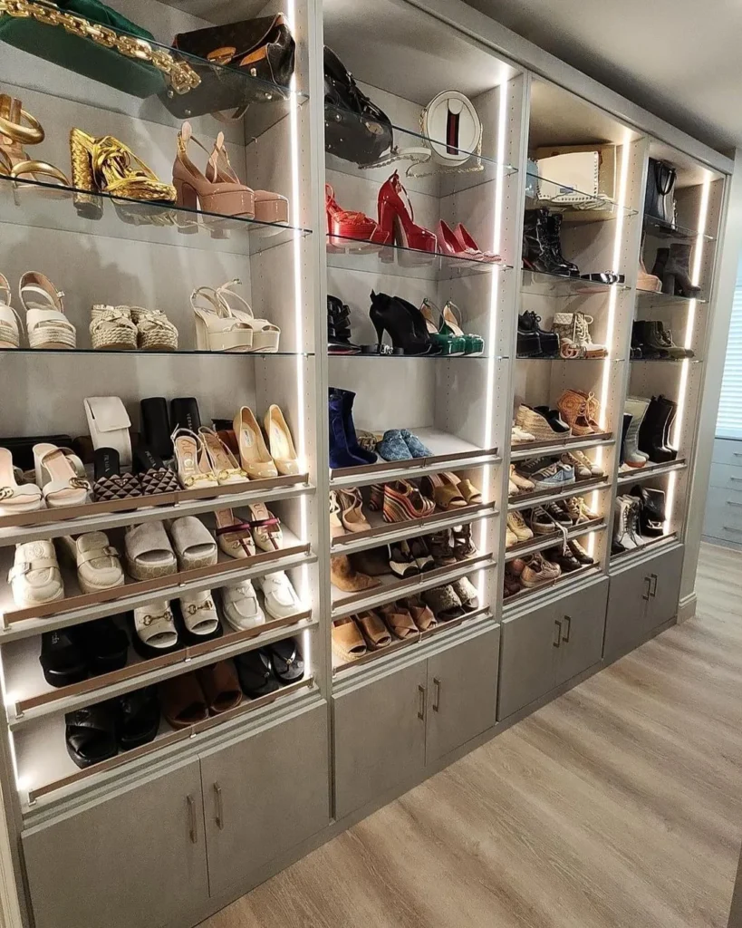 Glass Shelf Shoe Displays
