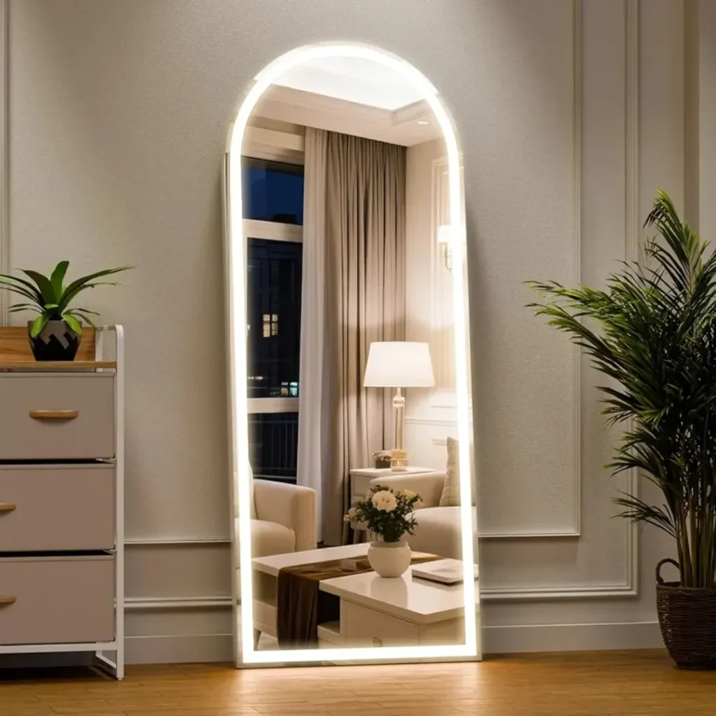 16 Full Length Mirror Ideas to Elevate Your Space 7 Full Length Mirror with Lights