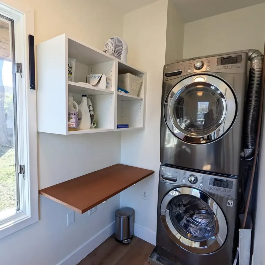 17 Laundry Closet Ideas to Transform Small Spaces 11 Laundry Closet With Folding Station